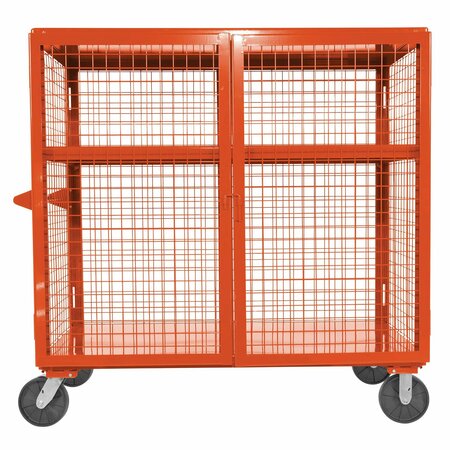 VESTIL Steel Security Cart 30x60 Orange SCW-XM-3060-OR